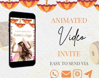 Punjabi Jaggo Animated Wedding Invite: Editable Video Template (Canva)