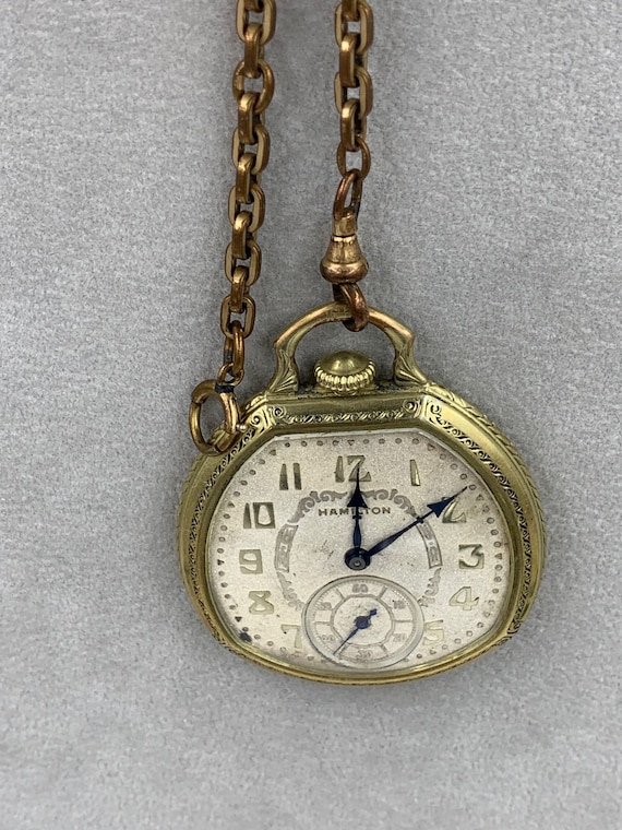 Hamilton pocket watch Cal 912 model 2 Size 12s 14K G… Gem