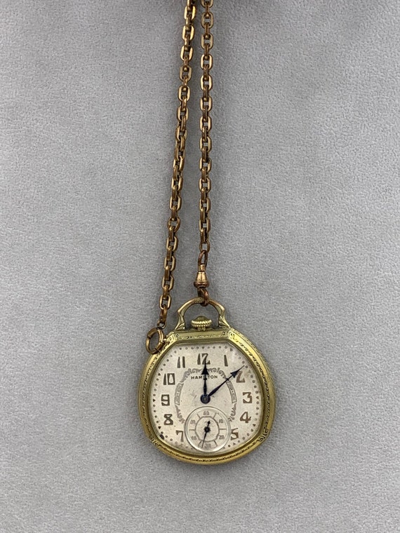 Hamilton pocket watch Cal 912 model 2 Size 12s 14K G… Gem