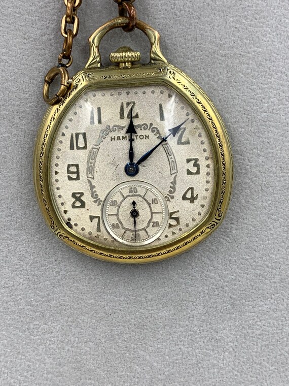 Hamilton pocket watch Cal 912 model 2 Size 12s 14K G… Gem