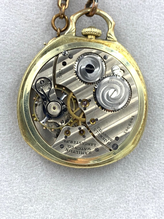 Hamilton pocket watch Cal 912 model 2 Size 12s 14K G… Gem