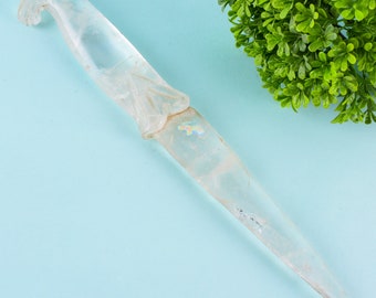 Handmade Carved Crystal Quartz Sword with Horse Handle, Home Decor , Mothers day Gifts