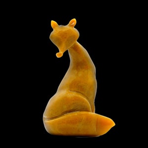 Crystal Fox orange Fox carved sculpture figurine Fox Animal Carving handmade with Natural Crystal Fox crystal Lovers mother&#39;s day gifts
