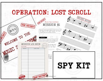 Music Theory Spy Game, Printable Escape Room (PDF Download)