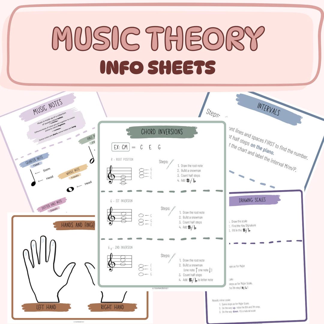Music Theory Worksheets Piano Worksheets - Etsy