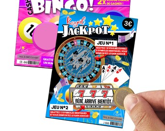 Annonce grossesse originale annonce mariage jeu ticket carte à gratter demande temoin parrain marraine cadeau surprise voyage