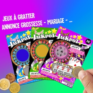 Jeu à offrir Annonce grossesse mariage jeu ticket carte à gratter