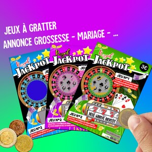 Annonce grossesse mariage jeu ticket carte à gratter