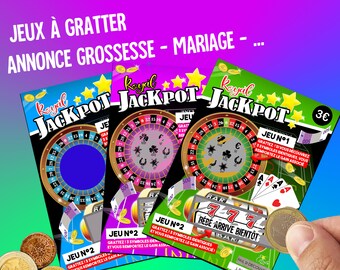 Pregnancy announcement wedding game ticket scratch card witness godfather godmother