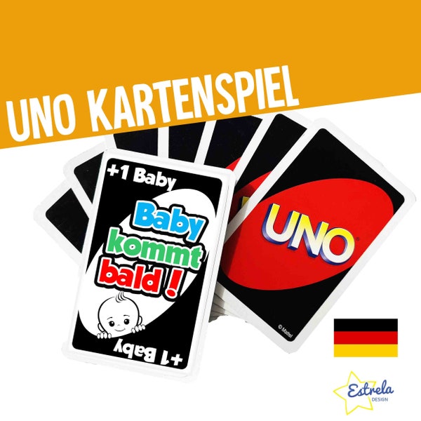 German - Uno Card Pregnancy announcement - Wedding announcement - Scratch cards - witness request - godfather godmother request