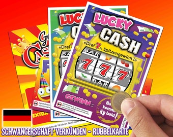 DEUTSCHE - GERMAN - Pregnancy announcement - Wedding announcement - Scratch cards - Uno card - witness request - godfather godmother request