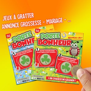 Ticket à gratter Annonce grossesse mariage jeu faux carte à gratter