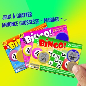 Scratch ticket Announcement pregnancy wedding fake scratch card game