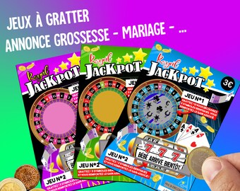 Carte à gratter Annonce grossesse mariage jeu ticket carte à gratter