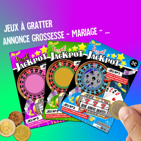 Carte à gratter Annonce grossesse mariage jeu ticket carte à gratter