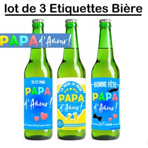 ETIQUETTE BIERE cadeau papa cadeau fête des pères super papa - papa d'amour