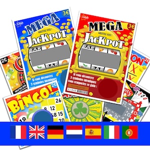 Annonce grossesse / mariage à gratter – Message surprise – Carte personnalisée – dispo en 7 langues : fr, en, de, es, it, pt, nl