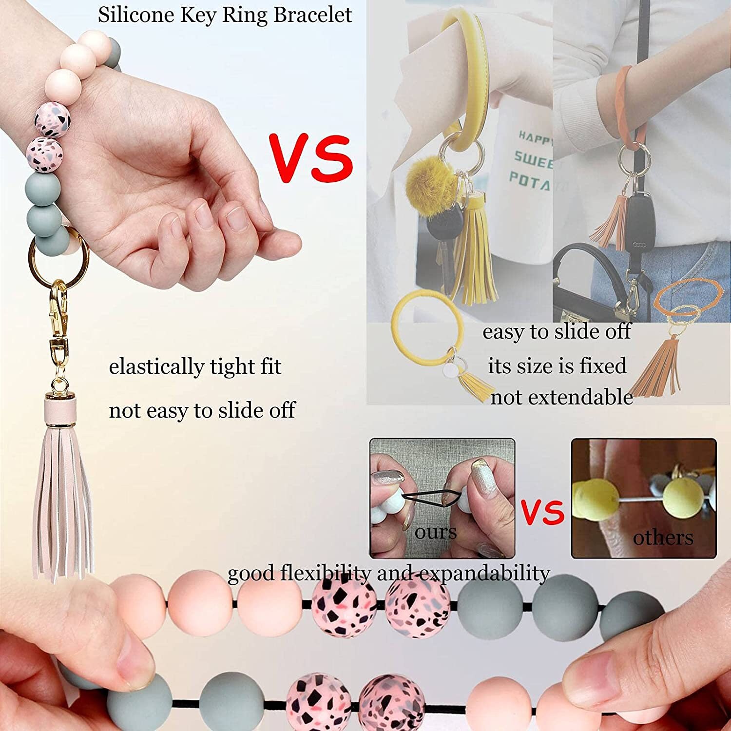 BIHRTC Women's Silicone Key Ring
