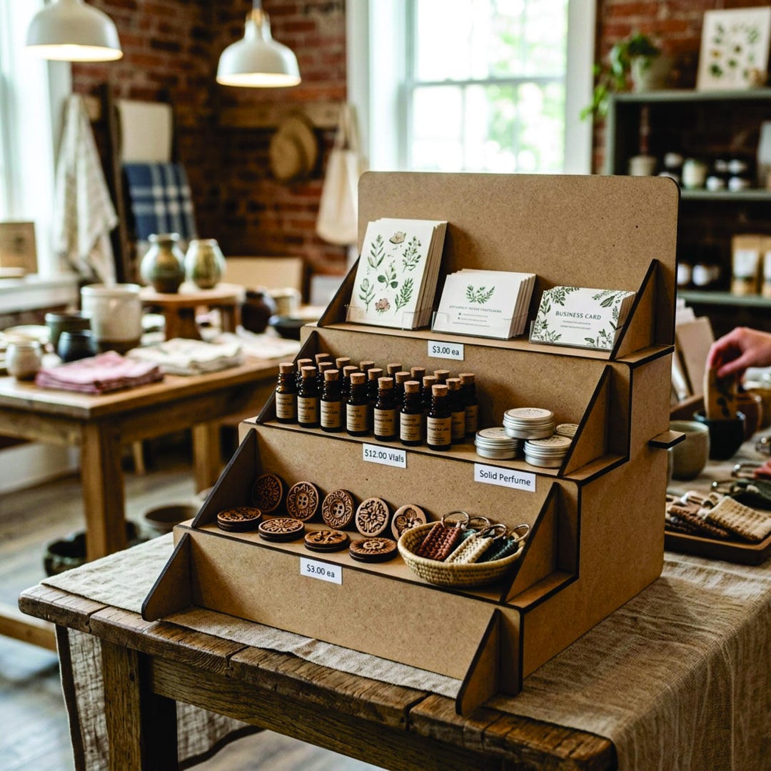 Flat Pack Product Display | Tiered Wooden Riser for Craft Shows ...