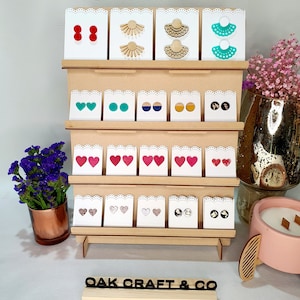 Earring Display Stand | Earring Cards Holder| Wooden Display stand | Market display | Craft market display