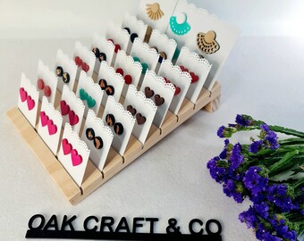 Raised wooden earring display tray | Counter display | Crafts | Jewelry display | Craft Display
