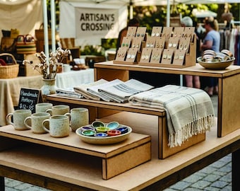 Set of 3 Nested Display stands | Craft markets | Shops | Display | with grooves