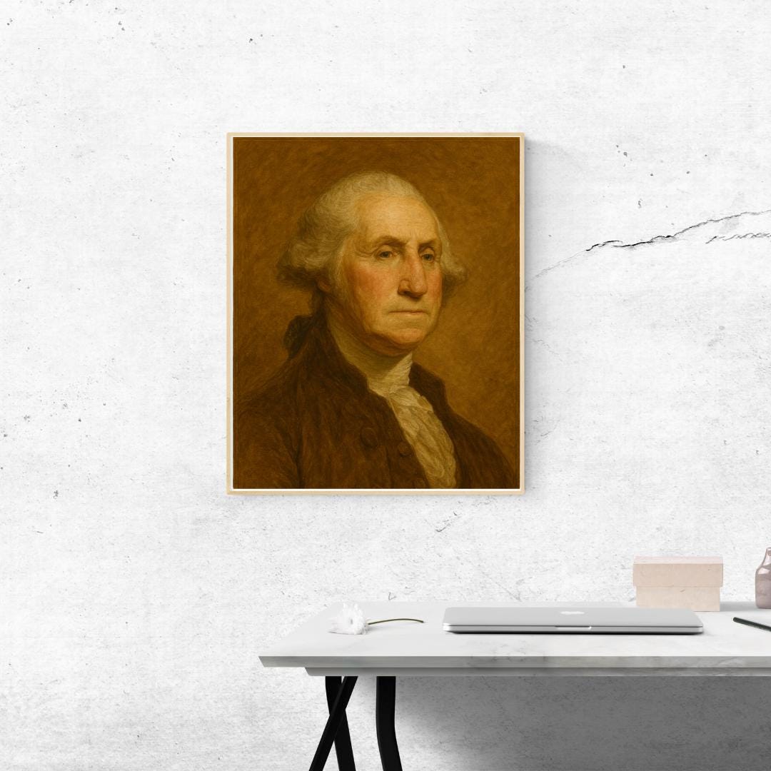 George Washington Portrait Painting Print | Digital Historic Wall Art ...