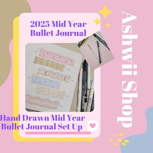 Pre-Made Bullet Journal | 2025 Mid Year Bullet Journal Setup | Hand Drawn Bullet Journal | Bullet Journal