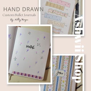 Custom Bullet Journal | 12 month Journal| Hand Drawn Bullet Journal 12 Month| Bullet Journal