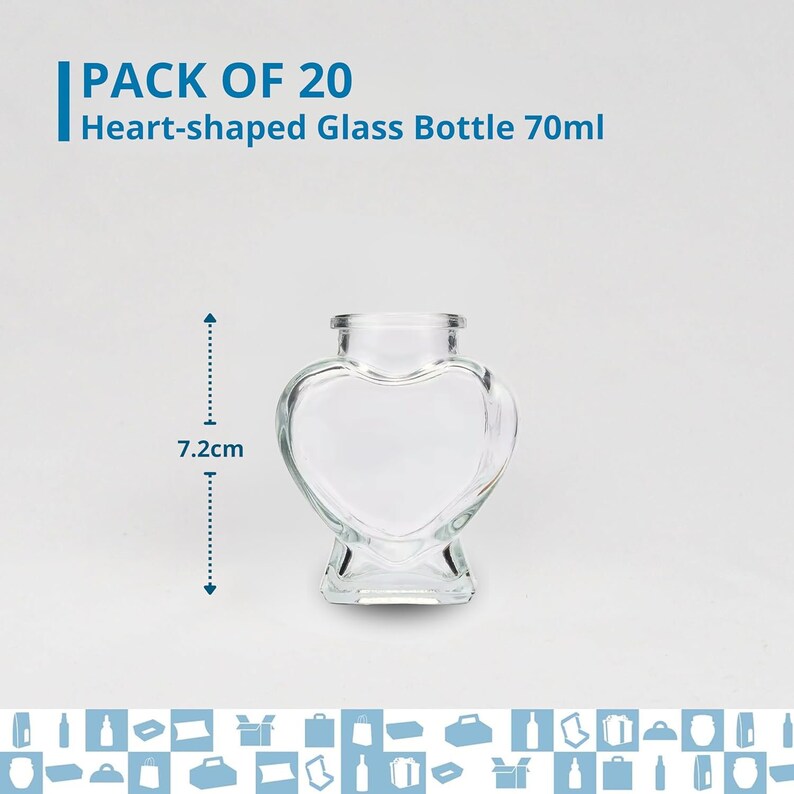 20 Empty Magic Heartshaped Bottles With Cork Stopper Decoration