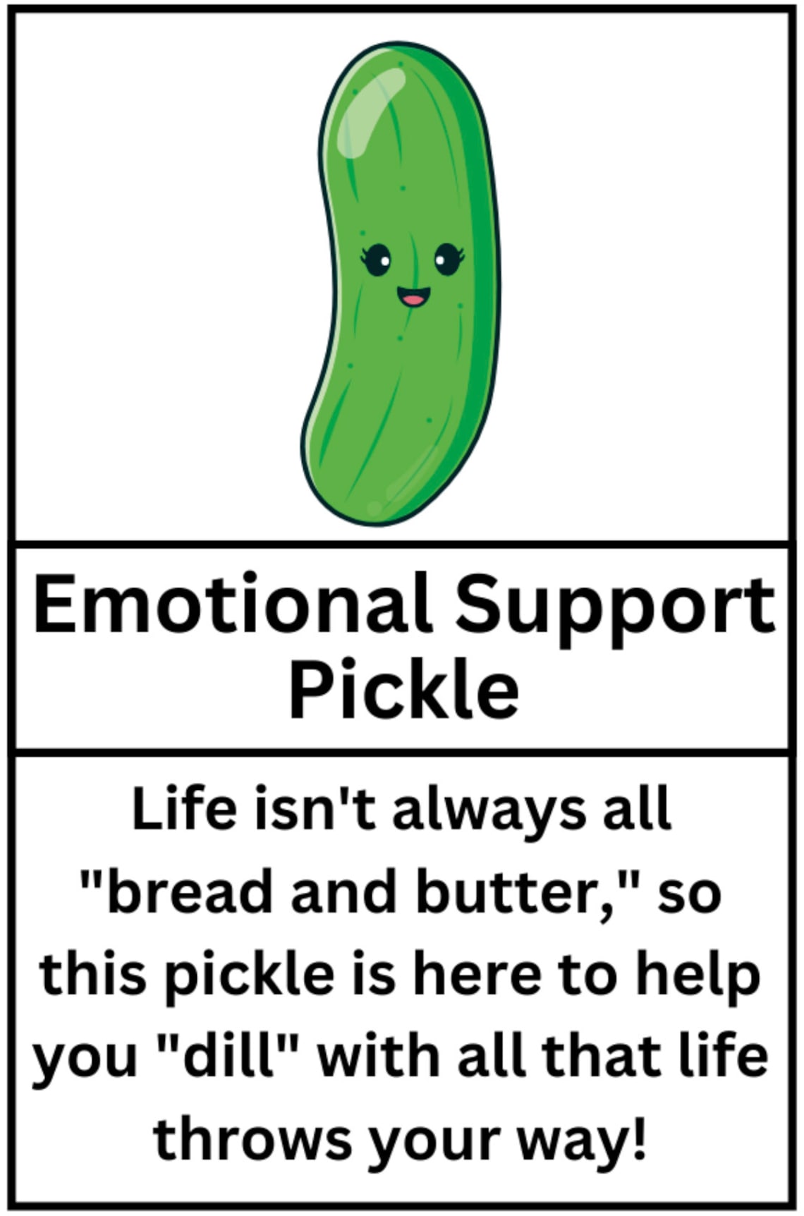 Mini Emotional Support Pickle Etsy