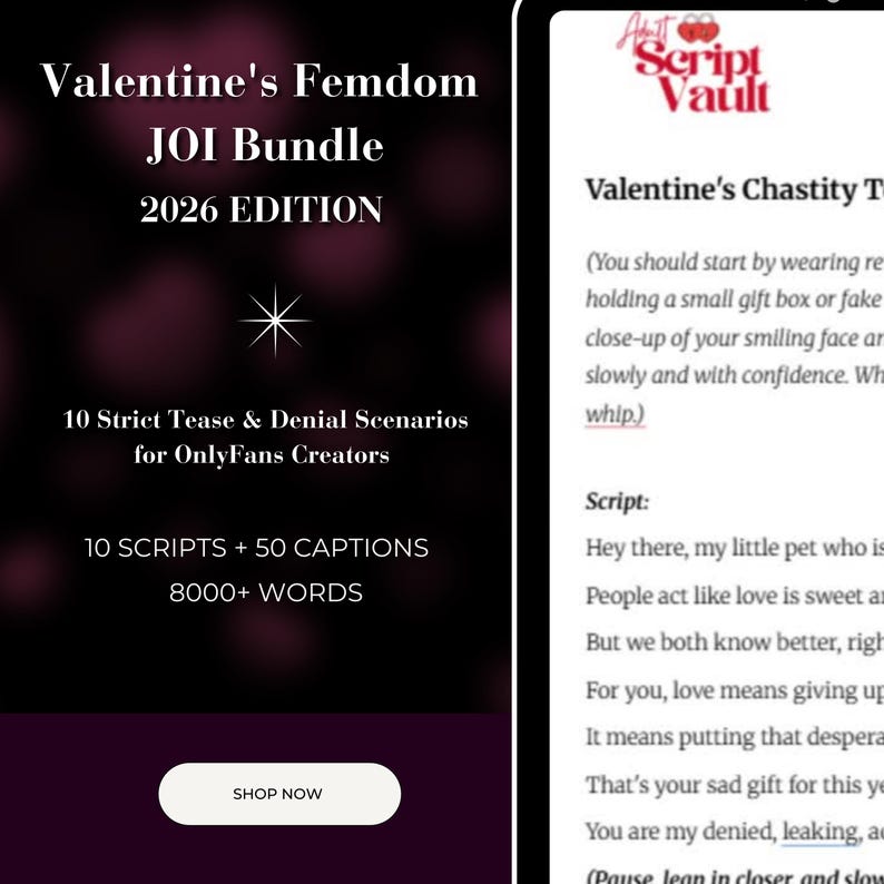 Valentine's Femdom JOI Scripts | Tease & Denial for Adult Creators ...