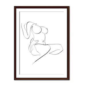 Könnte beinhalten: Eine Schwarzweiß-Linienzeichnung einer nackten Figur in sitzender Pose.