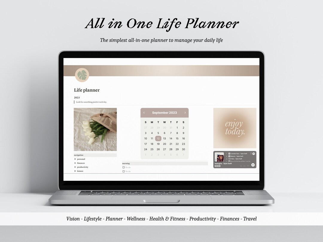 Notion Template, All in One Life Planner, Personal Planner, Notion ...