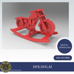 Schaukel Motorrad und Balance Fahrrad 2 in 1, Schaukeltier, Schaukelpferd, Baby Rocker, Hausspielplatz für Kinder, Holzschaukelspielzeug