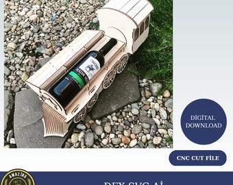 Wine box vector for CNC svg vector file, vector cut file, cnc file, cnc pattern,Wine box, Vine box, Wine gift box, wine holder, train model