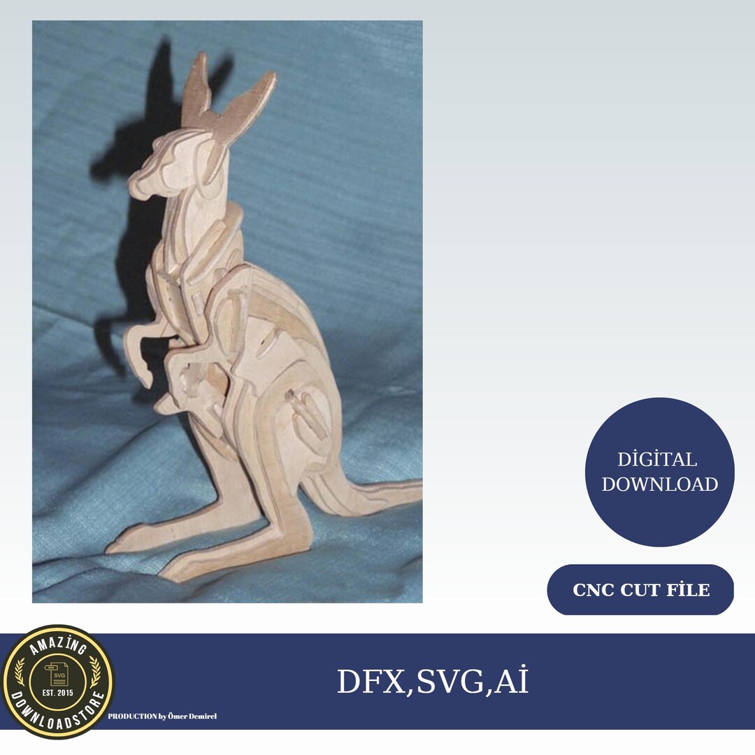 3D Rabbit Decor SVG DXF CDR Files Layered Svg Files for Cricut, Laser ...