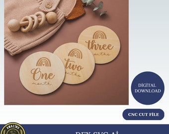 Baby Milestone Disc Template SVG | ai | DFX |  Template | Silhouette Cut Files | Cricut Cut Files | Laser Cutting File
