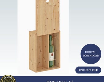 Wine box vector for CNC svg vector file, vector cut file, cnc file, cnc pattern,Wine box, Vine box, Wine gift box, wine holder