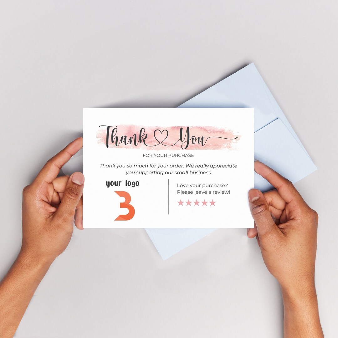 Thank You Card Printable 5x7, Gift Card Thank You Template, Photo Thank