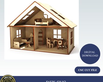 Laser Cut Wooden House Model CNC Laser Cdr Dxf Svg Ai File - Etsy