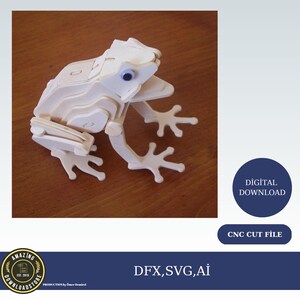 Décor grenouille 3D Fichiers SVG DXF CDR - Fichiers Svg en couches pour Cricut, Svg animal 3D découpé au laser