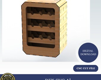 Wine box vector for CNC svg vector file, vector cut file, cnc file, cnc pattern,Wine box, Vine box, Wine gift box, wine holder