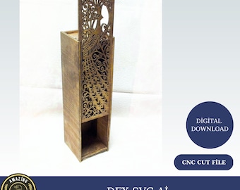 Wine box vector for CNC svg vector file, vector cut file, cnc file, cnc pattern,Wine box, Vine box, Wine gift box, wine holder