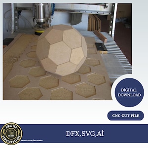 Plantilla de pelota SVG - Juguete de papel de pelota de fútbol 3D - Plantilla Cricut para niños - Pelota de caja de dulces - Manualidad de papel 3D portería de fútbol svg