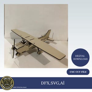 Flugzeug 3D Holzpuzzle Spielzeug, Laser geschnitten, CNC-Schneiden, CNC-Fräser, Vektor-Dateien, Sofort-Download, Dxf, Cdr, Ai, svg, Solid Modell
