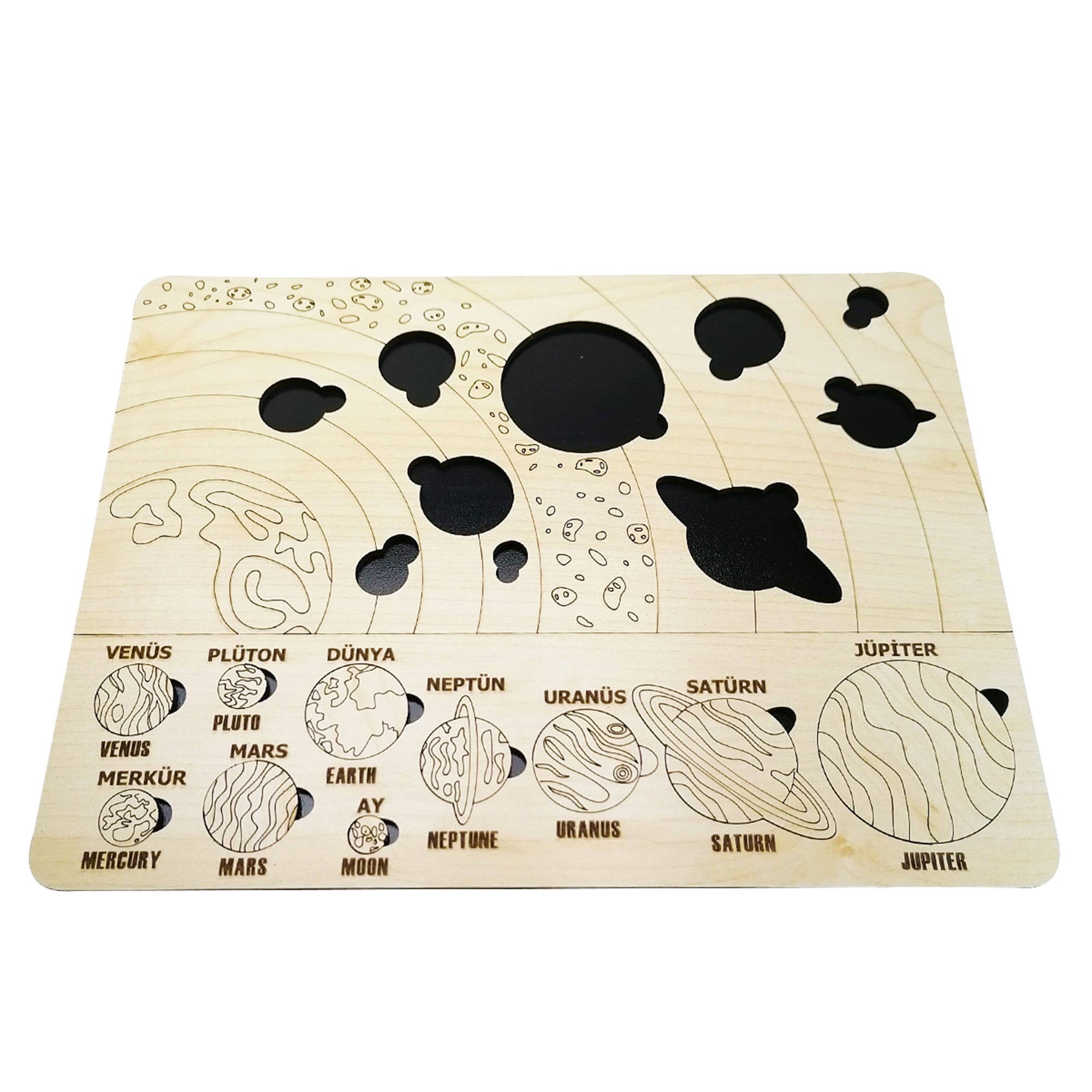 Handmade Wooden Jigsaw Puzzle - Map of the Solar System