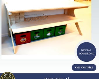 Escritorio limpio Mesa de madera / Escritorio Archivos de corte DXF SVG, planos de patrones vectoriales de enrutador CNC