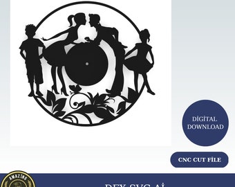 Reloj de pared decorativo. Archivos cortados con láser SVG, DXF, CDR, planos vectoriales. Archivos Glowforge. Descarga instantánea. Archivo CNC. Patrón CNC. N.º 22