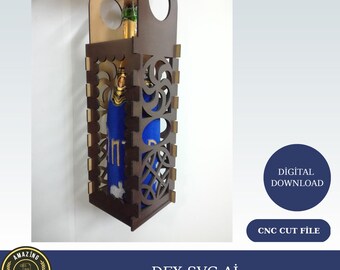 champagne box vector for CNC svg vector file, vector cut file, cnc file, cnc pattern,Wine box, champagne box, champagne gift box,